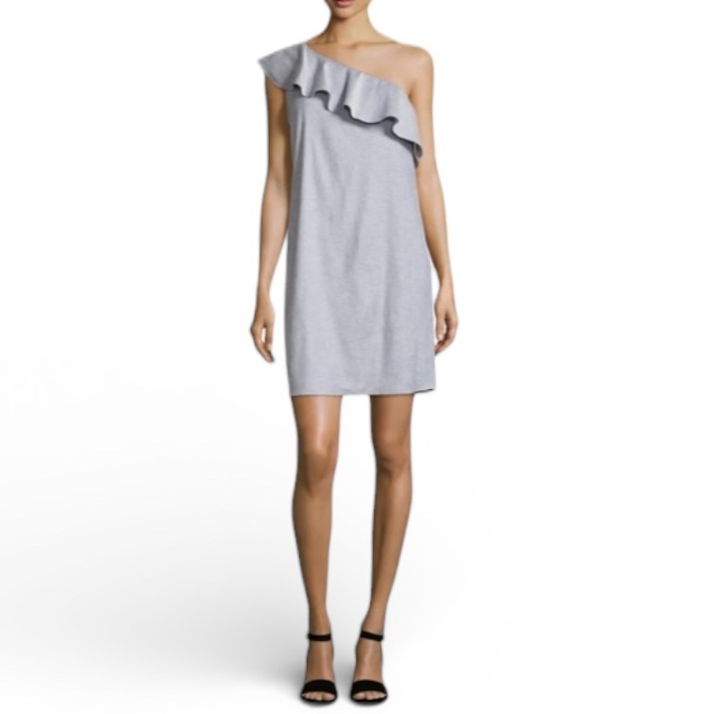 Alexandra Theory One-Shoulder Light Denim Blue Dress Size S 4